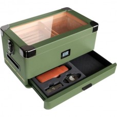 Military Glass Top Humidor by Case Elegance 100 Count Military Glass Top Humidor by Case Elegance 100 Count